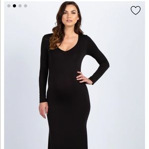 Black v neck maternity photoshoot dress pinkblush